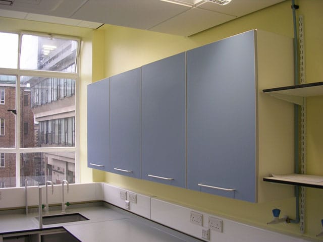 Some laboratory cupboards in a Cambridge University Science Lab