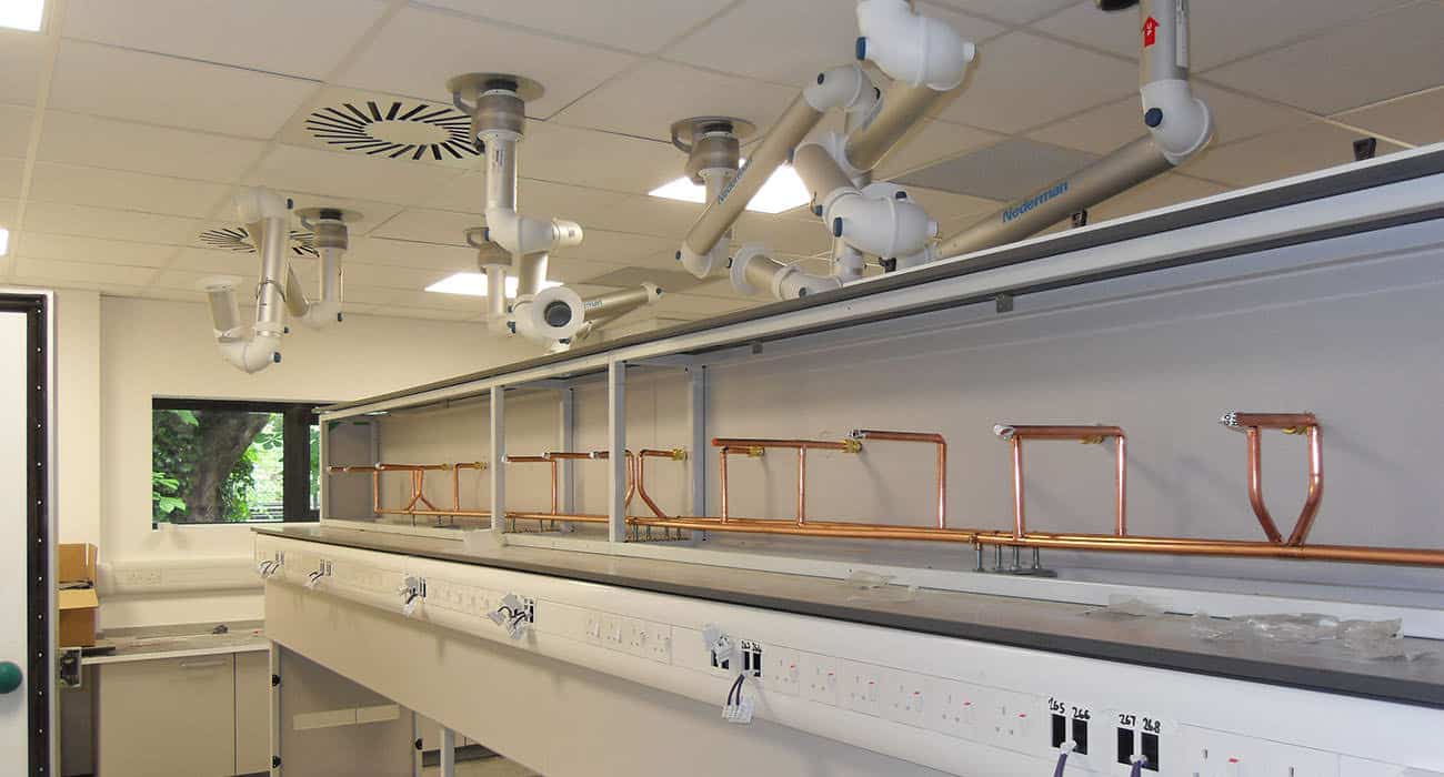 lab gas installation for benches