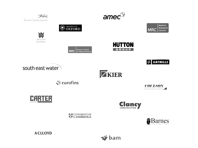 Company logos in black and white