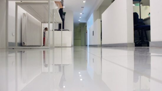 tiled lab floor