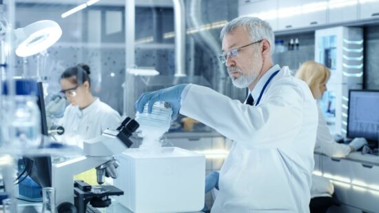 scientists working in lab